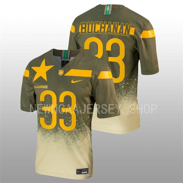 Mens Youth Army Black Knights #33 Jakobi Buchanan Nike 1st Armored Division Old Ironsides Untouchable Football Jersey - Olive