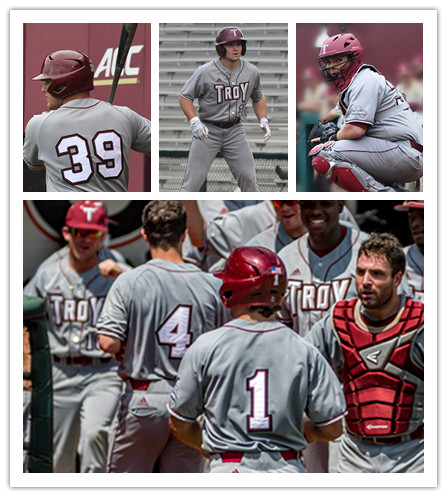 Mens Youth Troy Trojans Custom Adidas Grey College Baseball Game Jersey