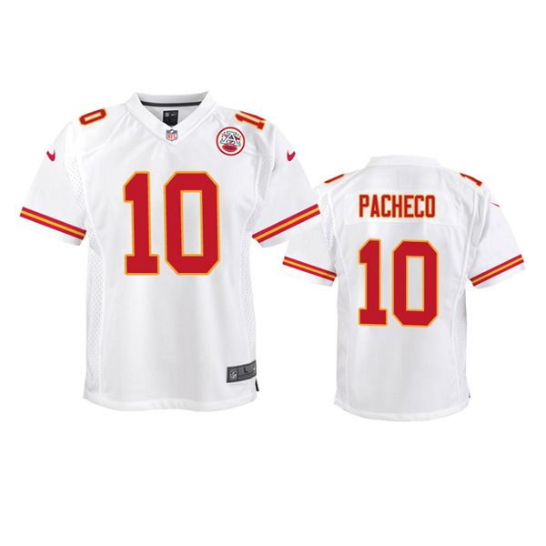 Youth Kansas City Chiefs #10 Isiah Pacheco Nike White Limited Jersey