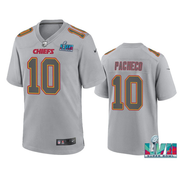 Mens Kansas City Chiefs #10 Isaih Pacheco Gray Atmosphere Fashion Game Jersey