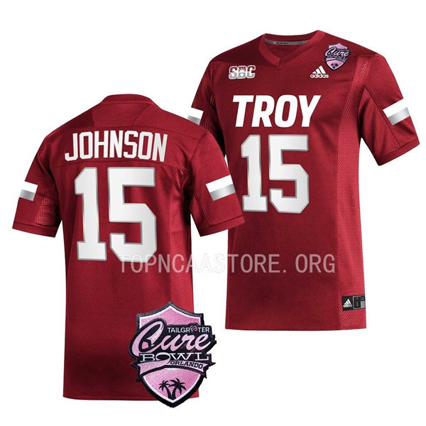 Mens Youth Troy Trojans #15 Tez Johnson Adidas Cardinal College Football Game Jersey