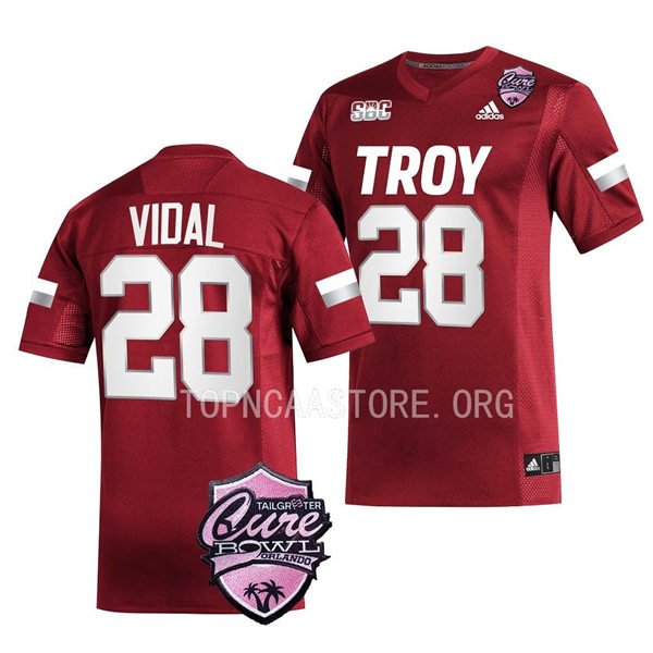 Mens Youth Troy Trojans #28 Kimani Vidal Adidas Cardinal College Football Game Jersey