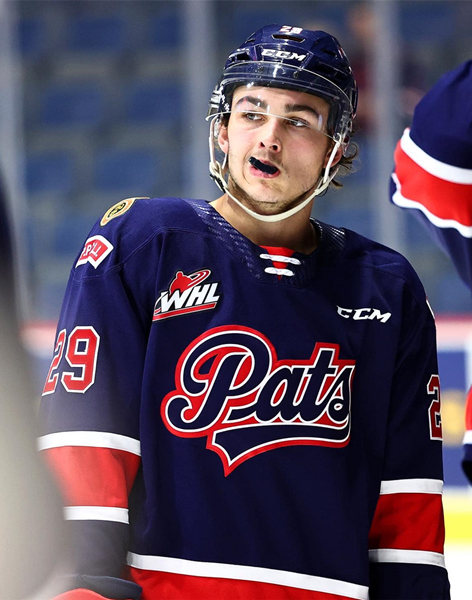 Mens Regina Pats Custom CCM Navy WHL Hockey Jersey