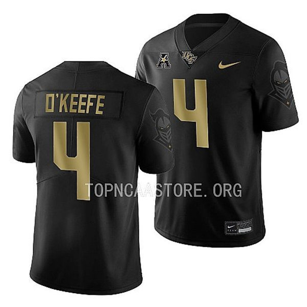 Mens Youth UCF Knights #4 Ryan O'Keefe Nike Black Gold Alternate 2022 College Football Game Jersey