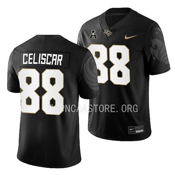Mens Youth UCF Knights #88 Josh Celiscar Nike Black White Away 2022 College Football Game Jersey