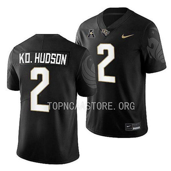 Mens Youth UCF Knights #2 Kobe Hudson Nike Black White Away 2022 College Football Game Jersey