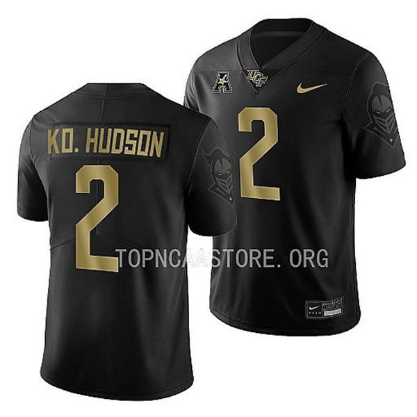 Mens Youth UCF Knights #2 Kobe Hudson Nike Black Gold Alternate 2022 College Football Game Jersey