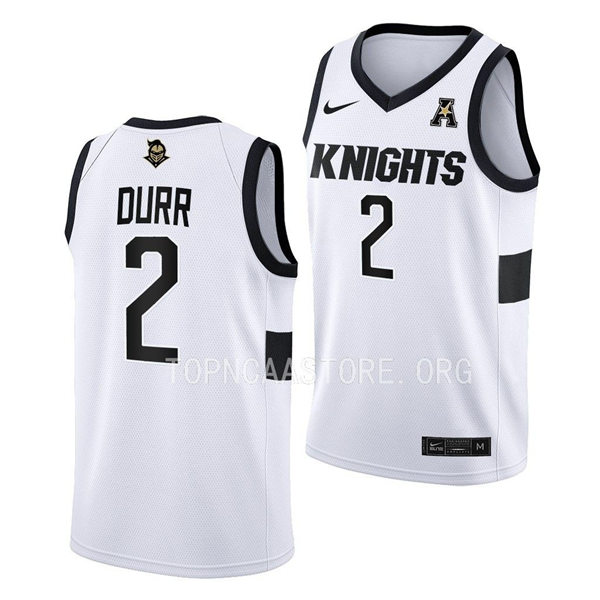 Mens Youth UCF Knights #2 Michael Durr Nike White 2022 College Basketball Game Jersey