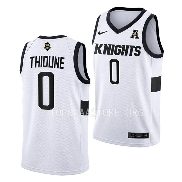 Mens Youth UCF Knights #0 Lahat Thioune  Nike White 2022 College Basketball Game Jersey