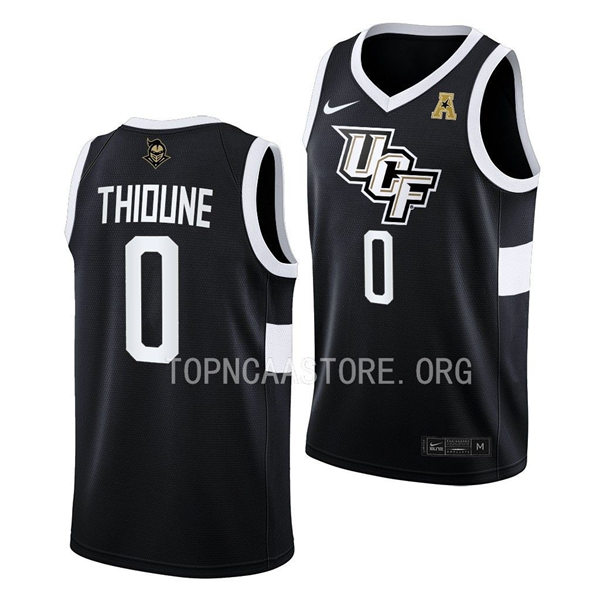 Mens Youth UCF Knights #0 Lahat Thioune Nike Black 2022 College Basketball Game Jersey