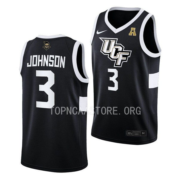 Mens Youth UCF Knights #3 Darius Johnson Nike Black 2022 College Basketball Game Jersey