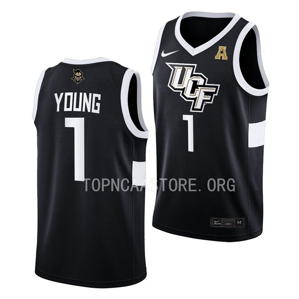 Mens Youth UCF Knights #1 Jayhlon Young Nike Black 2022 College Basketball Game Jersey