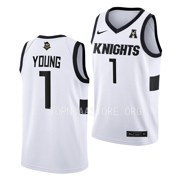 Mens Youth UCF Knights #1 Jayhlon Young Nike White 2022 College Basketball Game Jersey