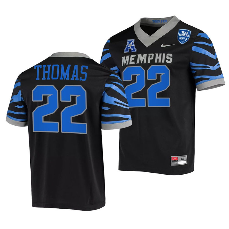 Men's Youth Memphis Tigers #22 Brandon Thomas Nike 2022 Black College Football Game Jersey
