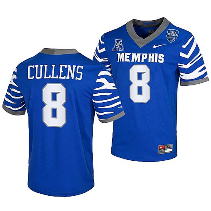 Men's Youth Memphis Tigers #48 Xavier Cullens Nike 2022 Royal College Football Game Jersey