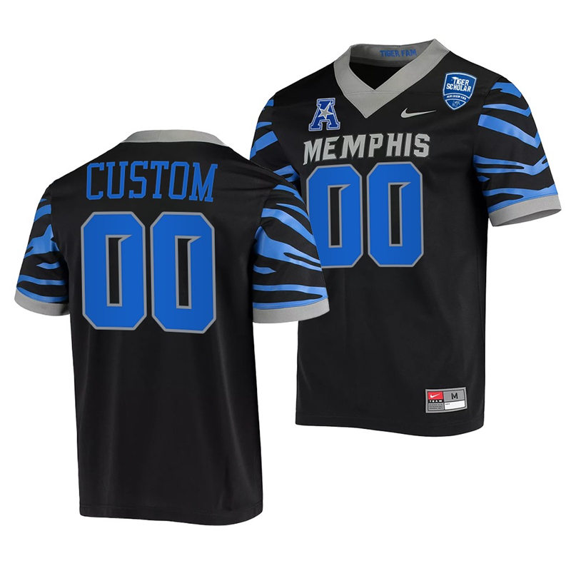 Mens Youth Memphis Tigers Custom Nike 2022 Black College Football Game Jersey
