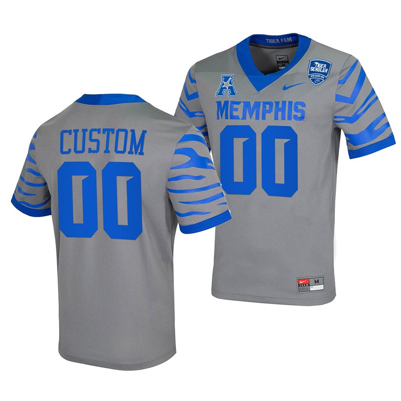 Mens Youth Memphis Tigers Custom Nike 2022 Grey College Football Game Jersey