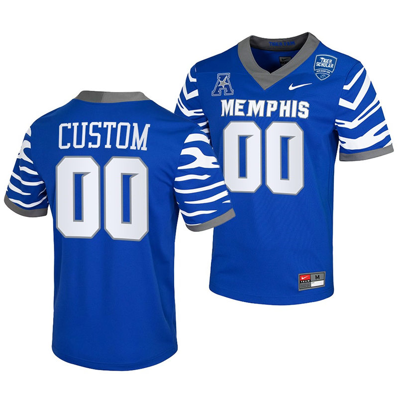Mens Youth Memphis Tigers Custom Nike 2022 Royal College Football Game Jersey