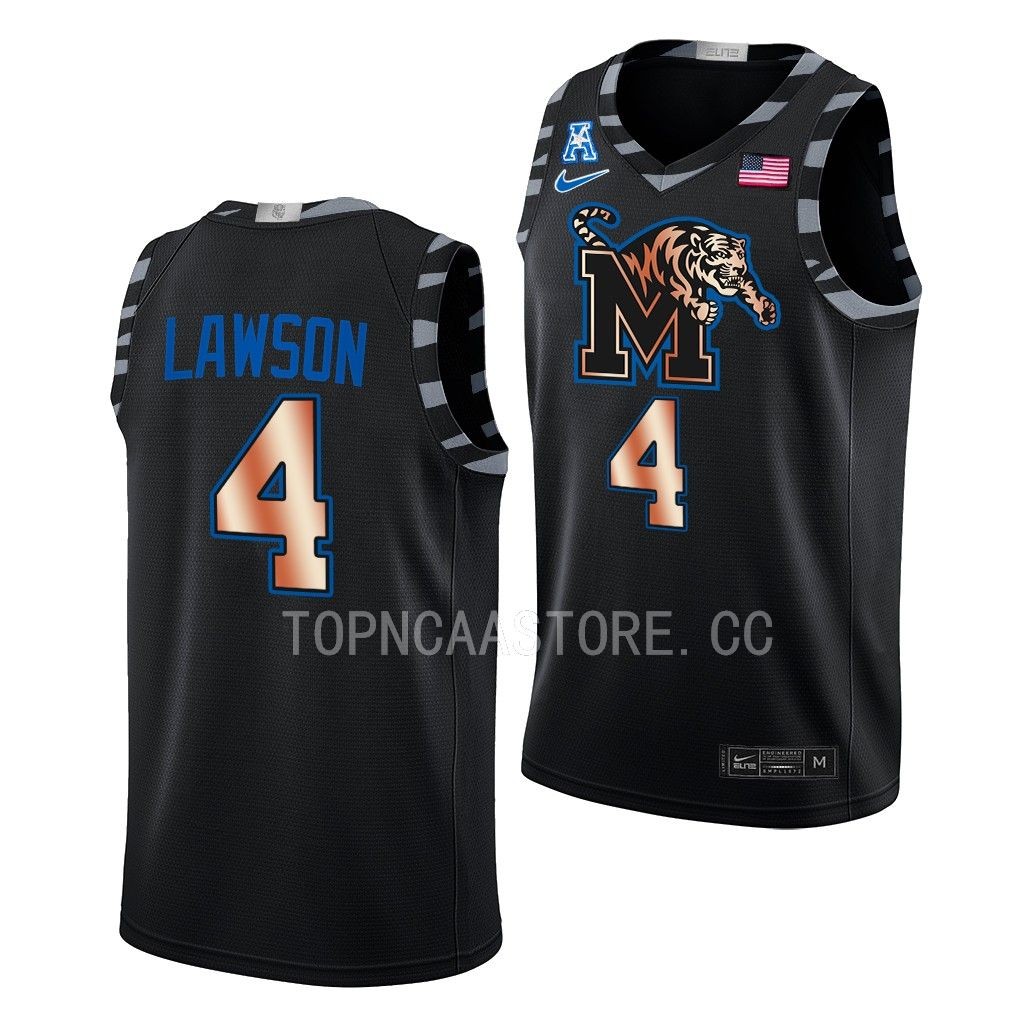 Mens Youth Memphis Tigers #4 Chandler Lawson Nike 2023 Black Copper College Basketball Limited Jersey
