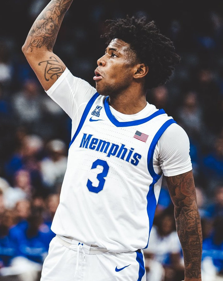 Mens Youth Memphis Tigers #3 Kendric Davis Nike 2023 White College Basketball Game Jersey