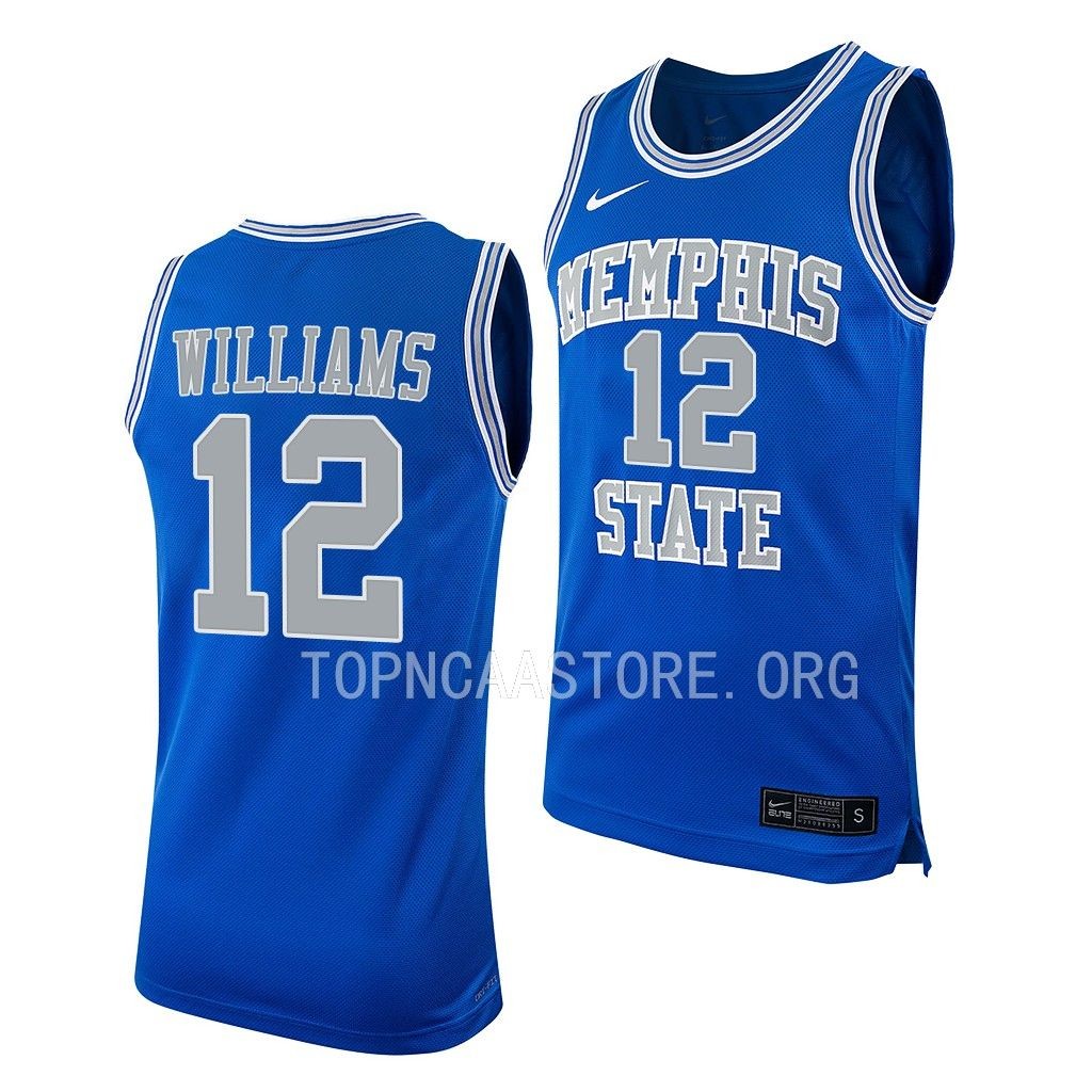 Mens Youth Memphis Tigers #12 DeAndre Williams Nike Royal Retro College Basketball Jersey