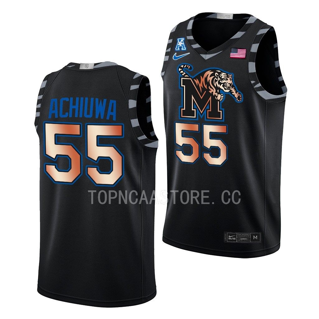 Mens Youth Memphis Tigers #55 Precious Achiuwa Nike 2023 Black Copper College Basketball Limited Jersey