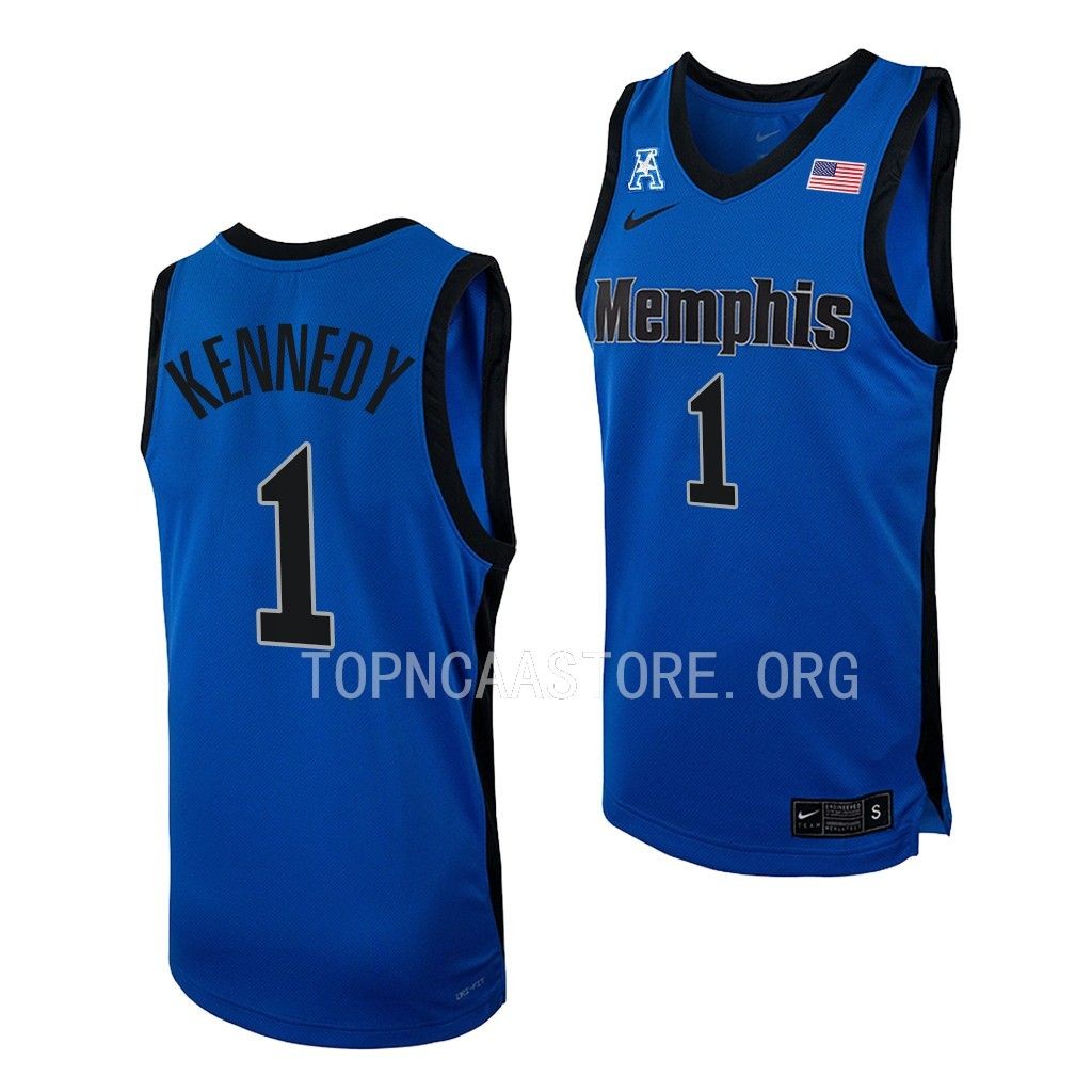 Mens Youth Memphis Tigers #1 Keonte Kennedy Nike 2023 Royal Black College Basketball Game Jersey