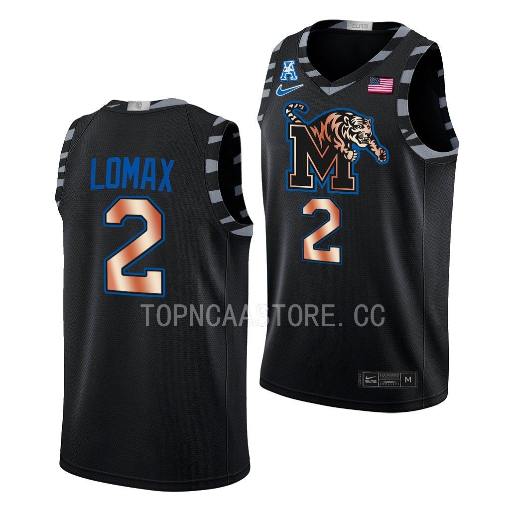 Mens Youth Memphis Tigers #2 Alex Lomax Nike 2023 Black Copper College Basketball Limited Jersey