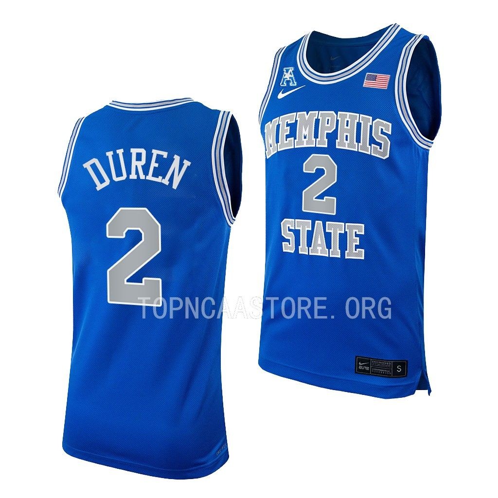 Mens Youth Memphis Tigers #2 Jalen Duren Nike Royal Retro College Basketball Jersey
