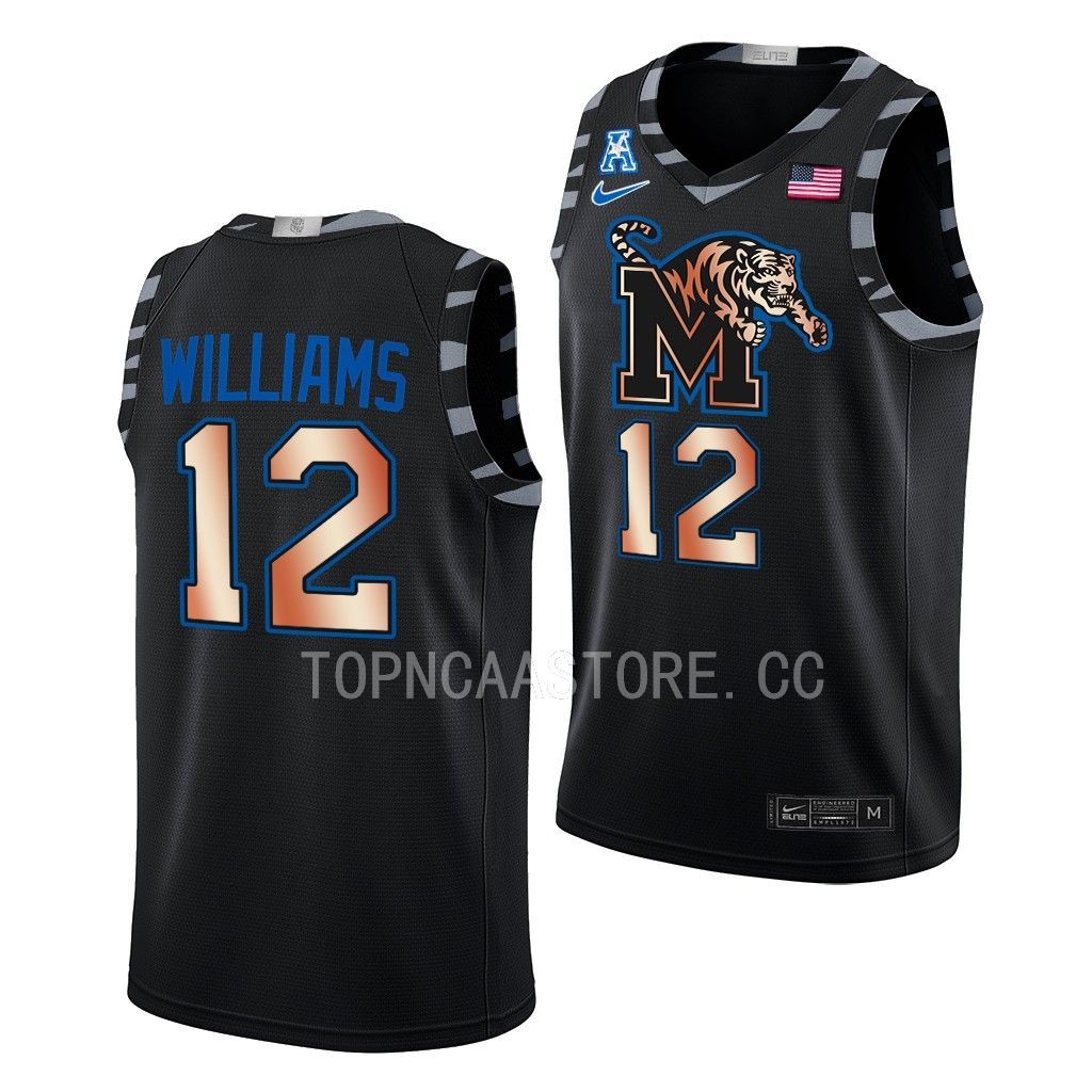 Mens Youth Memphis Tigers #12 DeAndre Williams Nike 2023 Black Copper College Basketball Limited Jersey