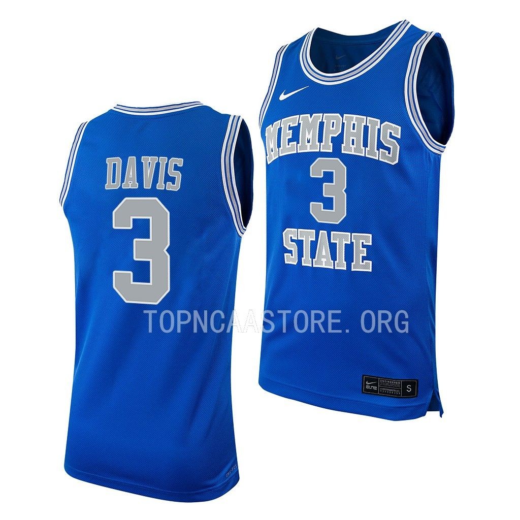 Mens Youth Memphis Tigers #3 Kendric Davis Nike Royal Retro College Basketball Jersey