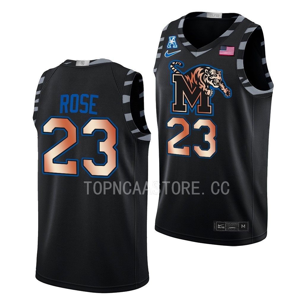 Mens Youth Memphis Tigers #23 Derrick Rose Nike 2023 Black Copper College Basketball Limited Jersey