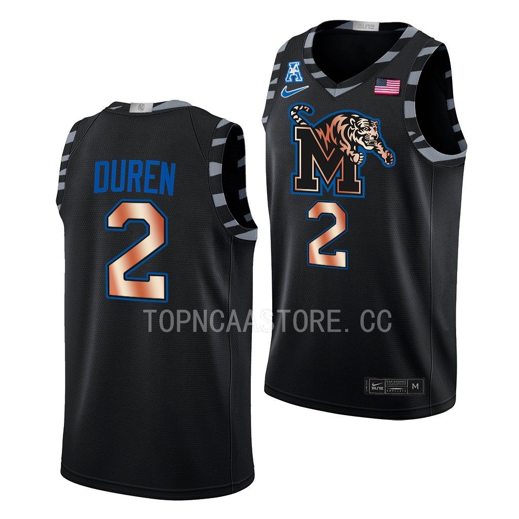 Mens Youth Memphis Tigers #2 Jalen Duren Nike 2023 Black Copper College Basketball Limited Jersey