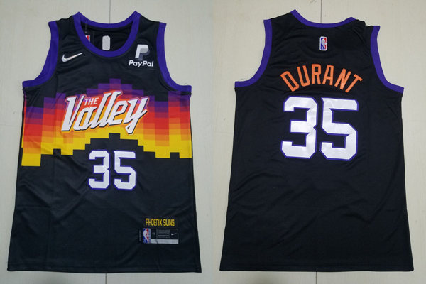 Mens Phoenix Suns #35 Kevin Durant Black 2021-22 City Edition Swingman Jersey