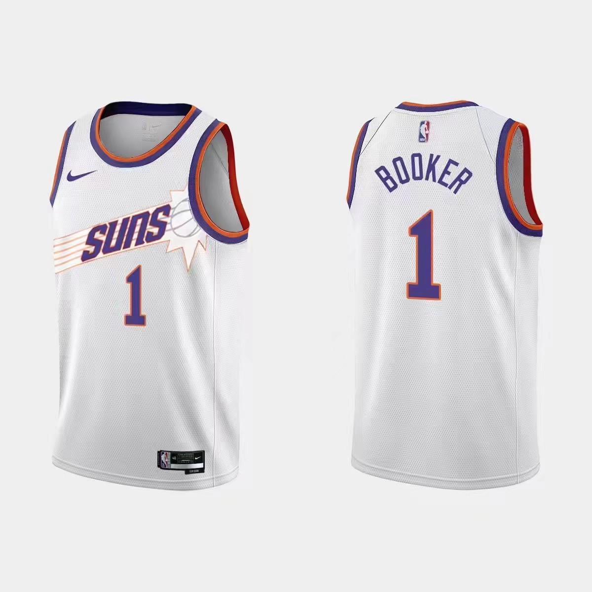 Mens Phoenix Suns #1 Devin Booker Nike White 2022-23 Classic Edition Swingman Jersey 