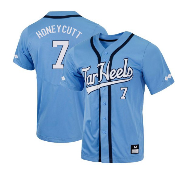 Men's Youth North Carolina Tar Heels #7 Vance Honeycutt Nike Blue 2022 Tar Heels Baseball Jersey