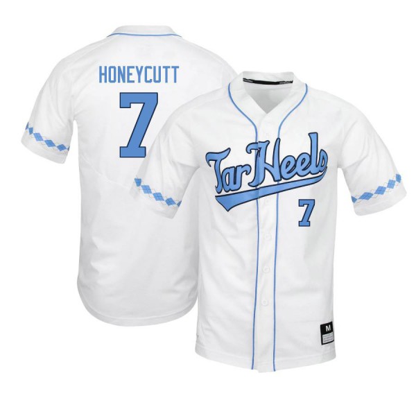 Men's Youth North Carolina Tar Heels #7 Vance Honeycutt ike White 2022 Tar Heels Baseball Jersey
