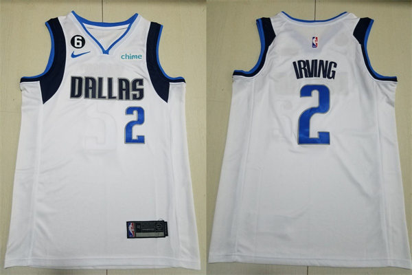 Men's Dallas Mavericks #2 Kyrie Irving Nike 2022-23 White Association Edition Jersey