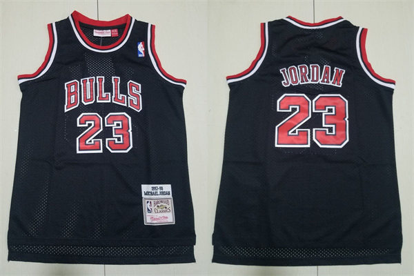 Youth Chicago Bulls #23 Michael Jordan Black 1997-98 Hardwood Classics Throwback Jersey