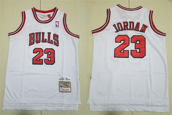 Youth Chicago Bulls #23 Michael Jordan White 1997-98 Hardwood Classics Throwback Jersey
