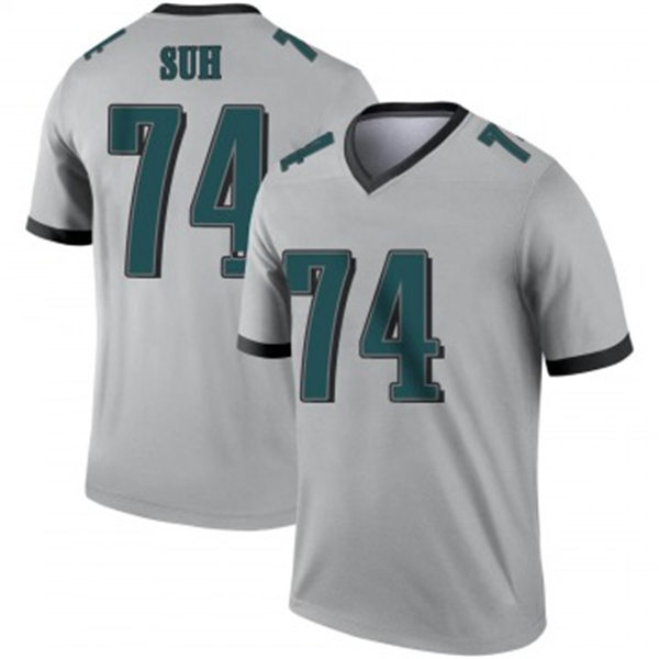 Mens Philadelphia Eagles #74 Ndamukong Suh Nike Silver Inverted Legend Jersey