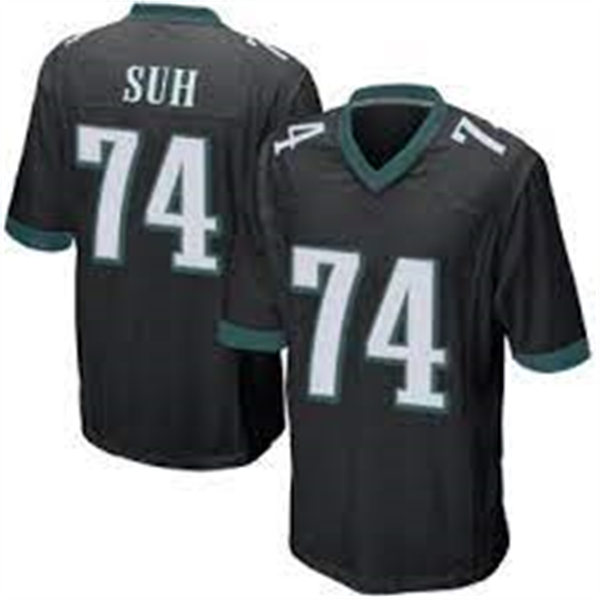 Mens Philadelphia Eagles #74 Ndamukong Suh Nike Black Vapor Limited Player Jersey