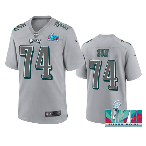 Mens Philadelphia Eagles #74 Ndamukong Suh Nike Atmosphere Fashion Game Jersey - Gray