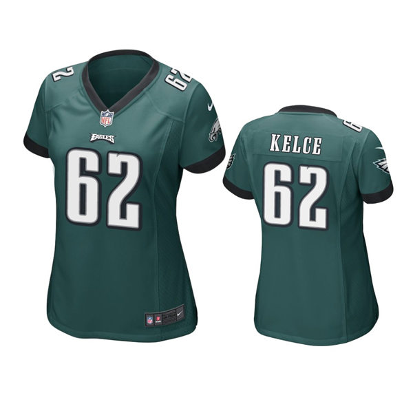 Womens Philadelphia Eagles #62 Jason Kelce Midnight Green Limited Jersey