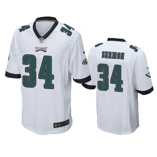 Youth Philadelphia Eagles #34 Trey Sermon Nike White Limited Jersey