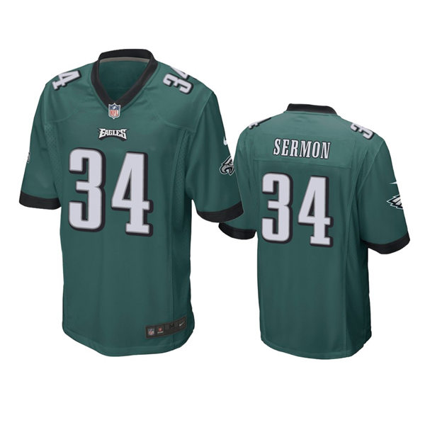 Youth Philadelphia Eagles #34 Trey Sermon Midnight Green Limited Jersey