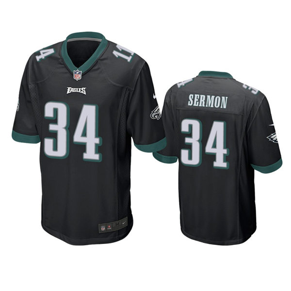 Youth Philadelphia Eagles #34 Trey Sermon Nike Black Limited Jersey