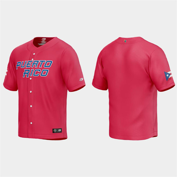 Mens Youth Puerto Rico Blank 2023 World Baseball Classic Replica Jersey - Red