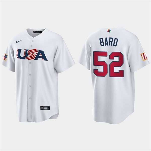 Mens Youth USA #52 Daniel Bard 2023 World Baseball Classic Replica Jersey - White