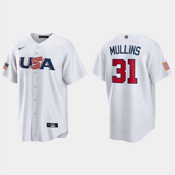 Mens Youth USA #31 Cedric Mullins 2023 World Baseball Classic Replica Jersey - White